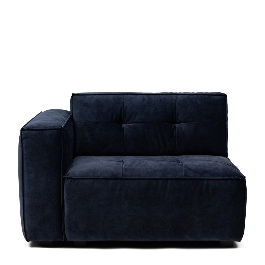 Rivièra Maison Brandon Eckarm links, Samt, Immobilienblau