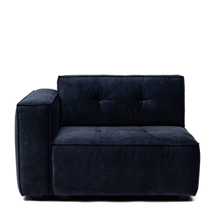 Rivièra Maison Brandon Eckarm links, Samt, Immobilienblau