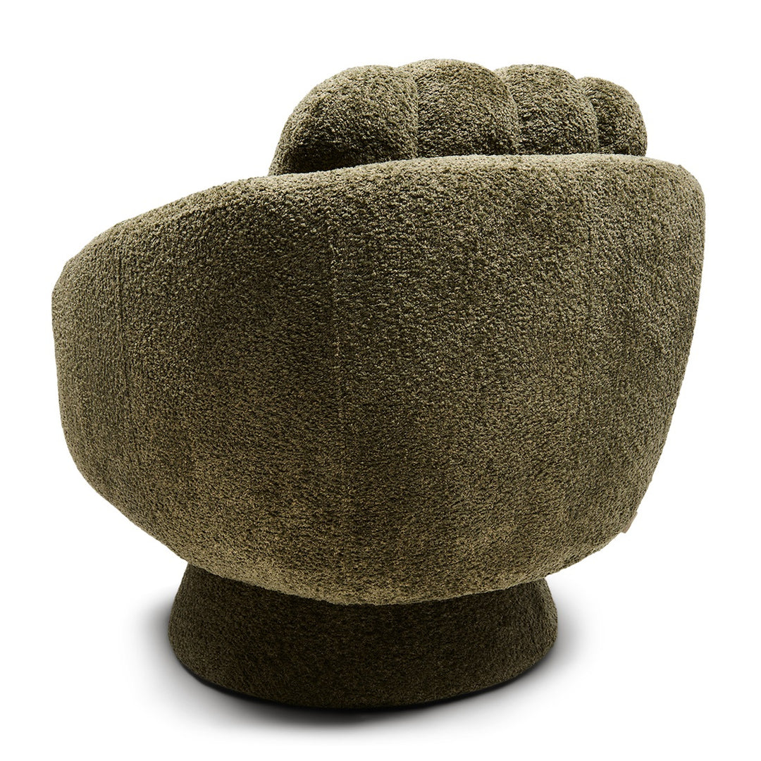 Rivièra Maison Scotia Swivel Armchair Vintage Velvet Forest Green