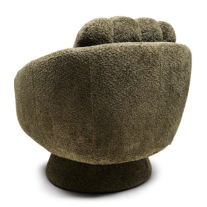 Rivièra Maison Scotia Swivel Armchair Vintage Velvet Forest Green