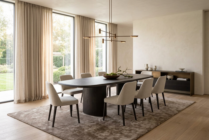 Eettafel Giuli in zwart geolied eiken – vrijstaand productbeeld