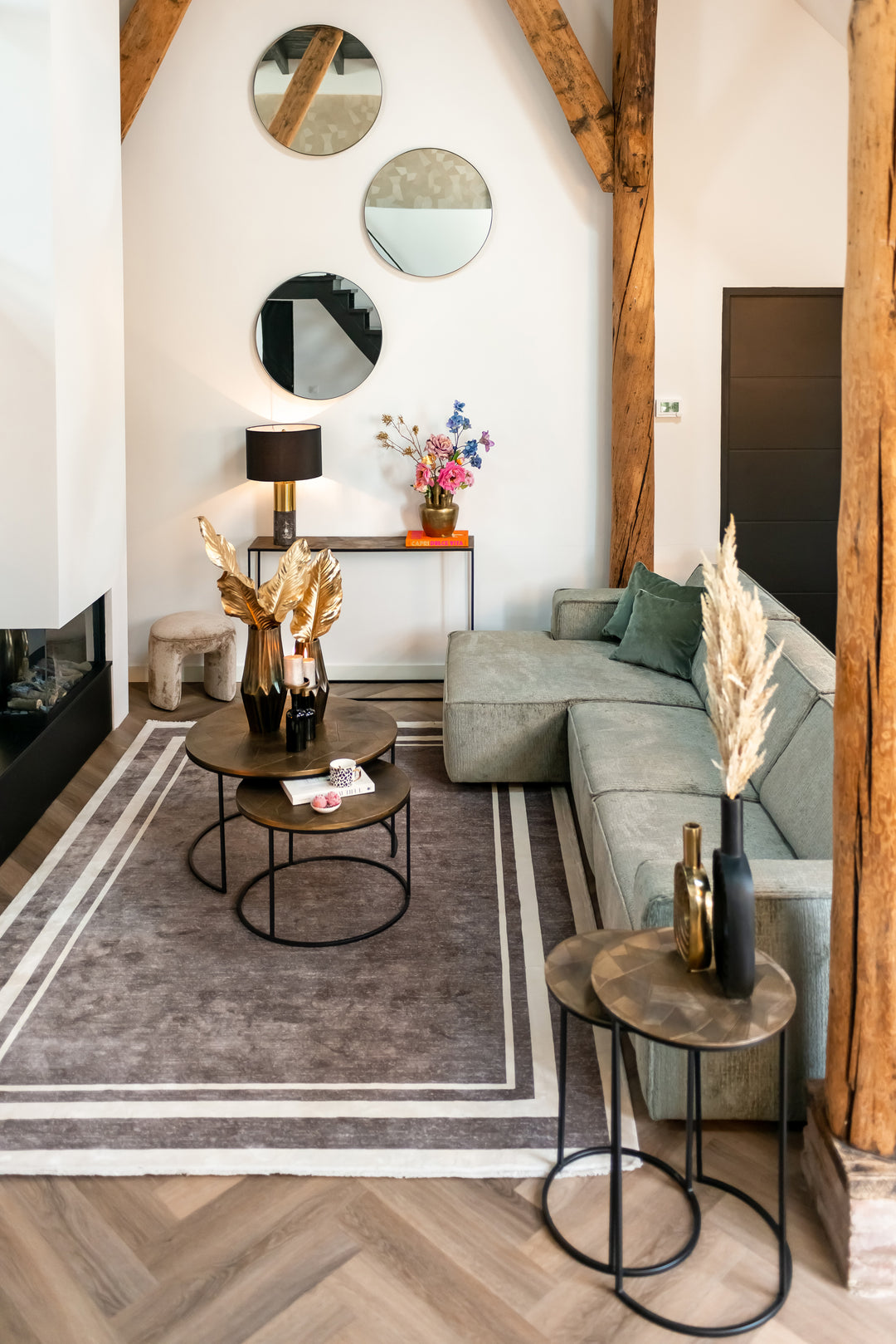 Bijzettafel Tulum brushed gold (Set of 2)