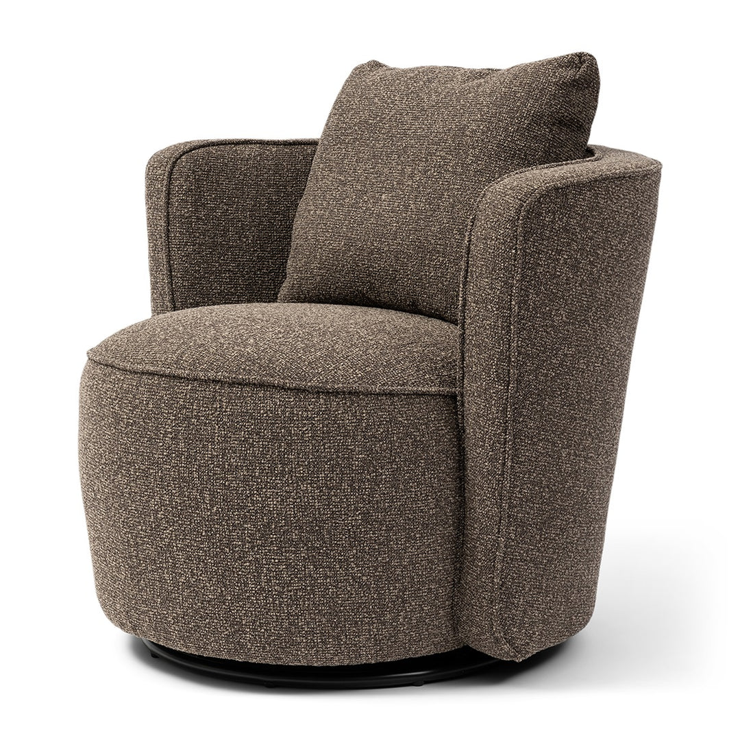 Cipriani Swivel Armchair; Mountain Weave Lush Brown