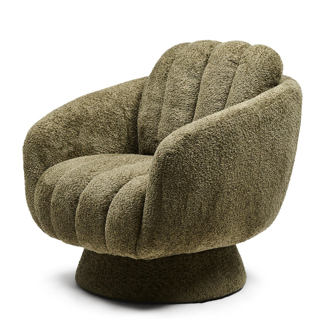 Rivièra Maison Scotia Swivel Armchair Vintage Velvet Forest Green