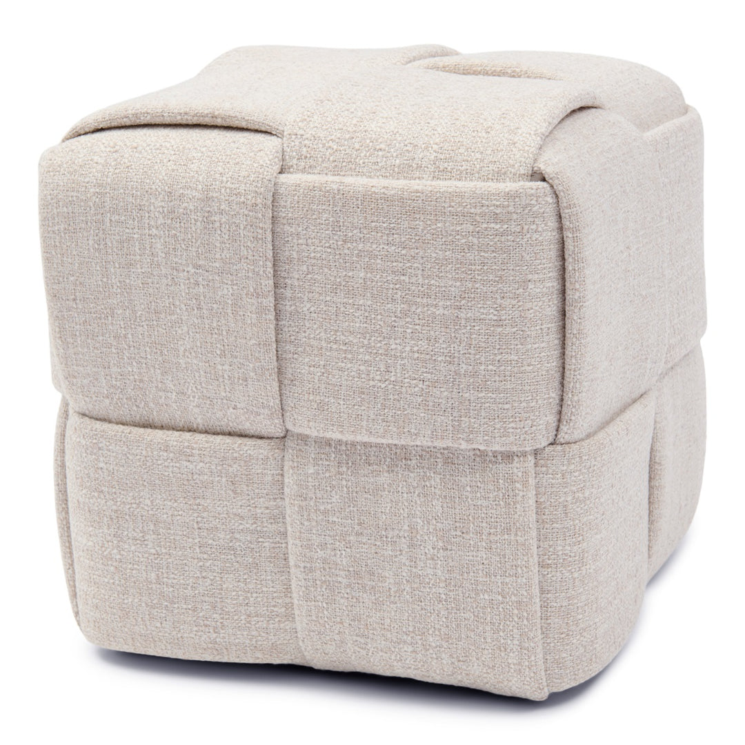 Qbic Stool 40x45; Rich Tweed Antique White