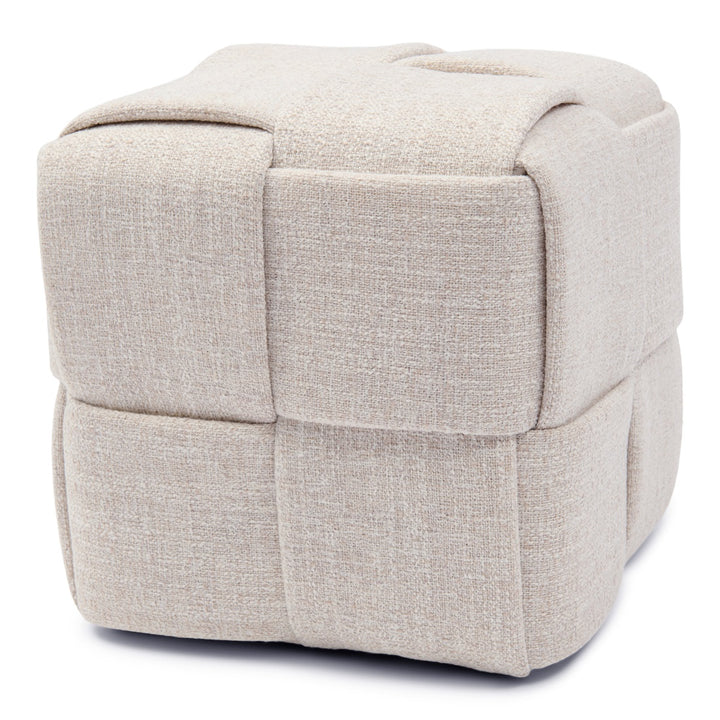 Qbic Stool 40x45; Rich Tweed Antique White