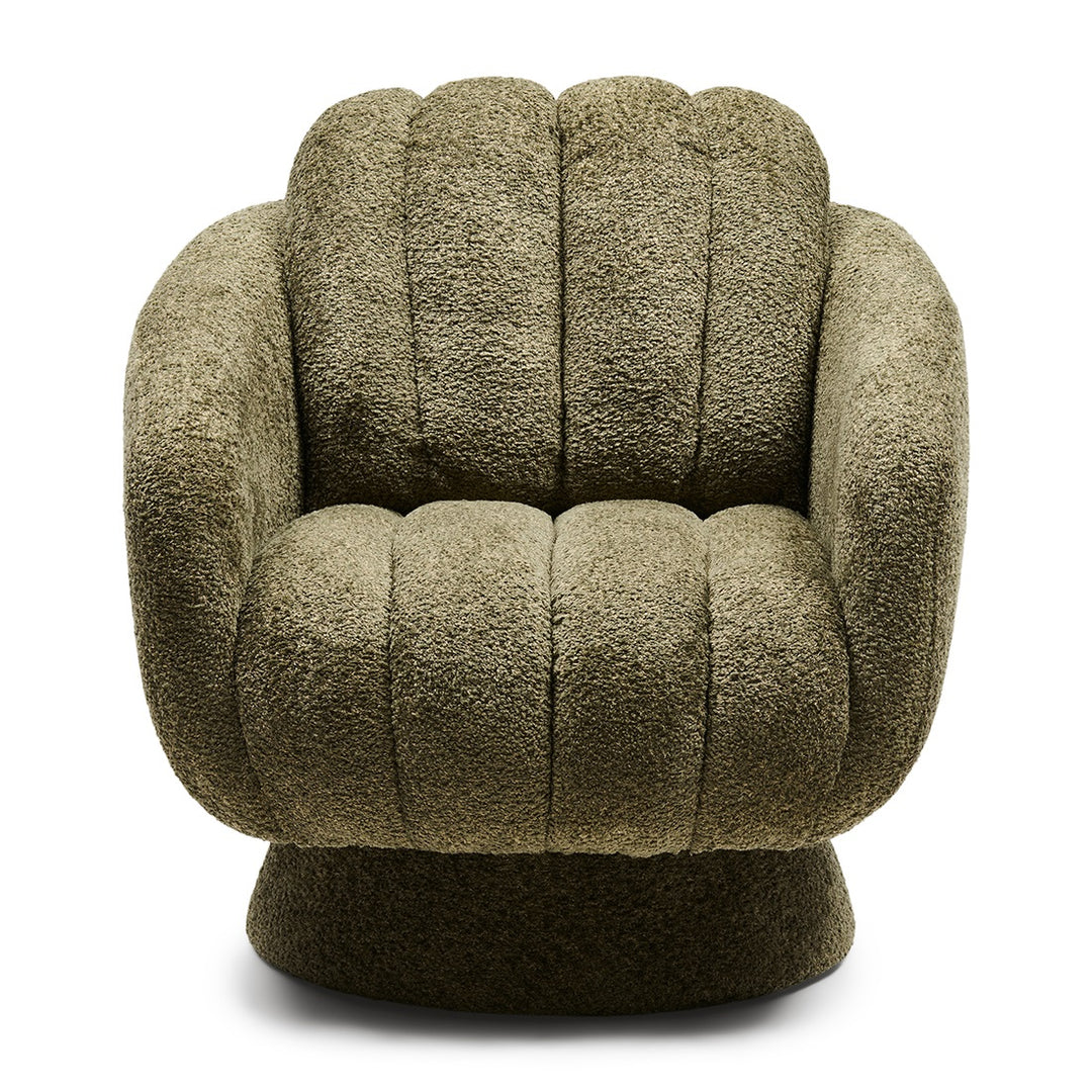 Rivièra Maison Scotia Swivel Armchair Vintage Velvet Forest Green