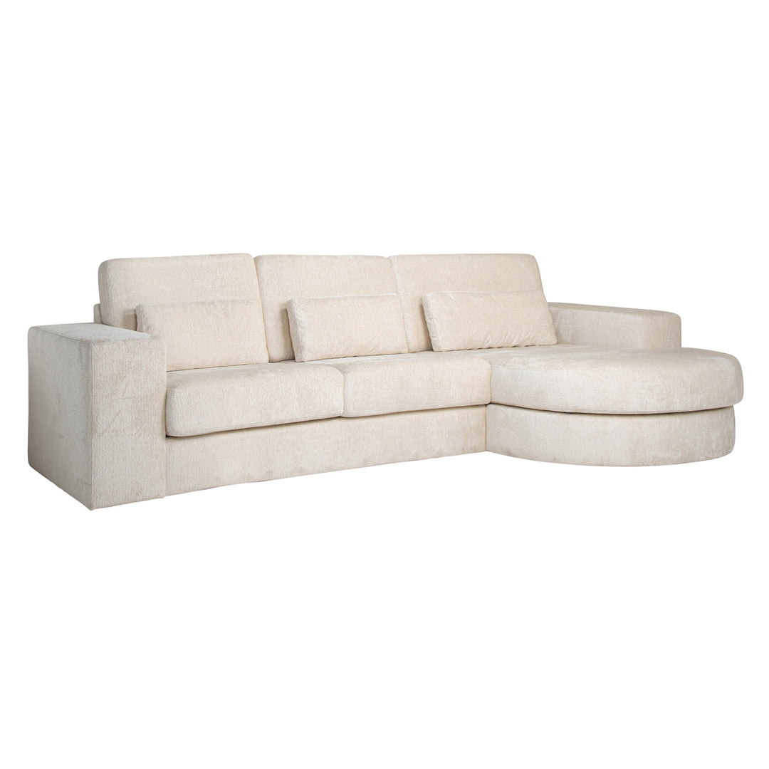 Richmond Bank Felix Wit Chenille 2,5-zits + Lounge Rechts