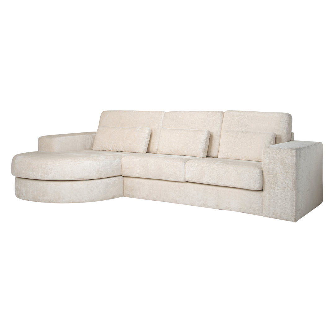 Richmond Bank Felix Wit Chenille 2,5-zits + Lounge Links
