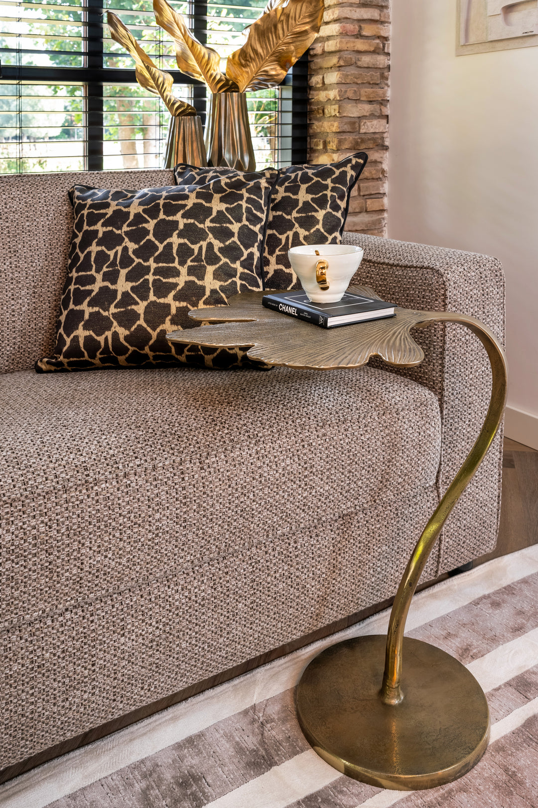 June side table brushed gold