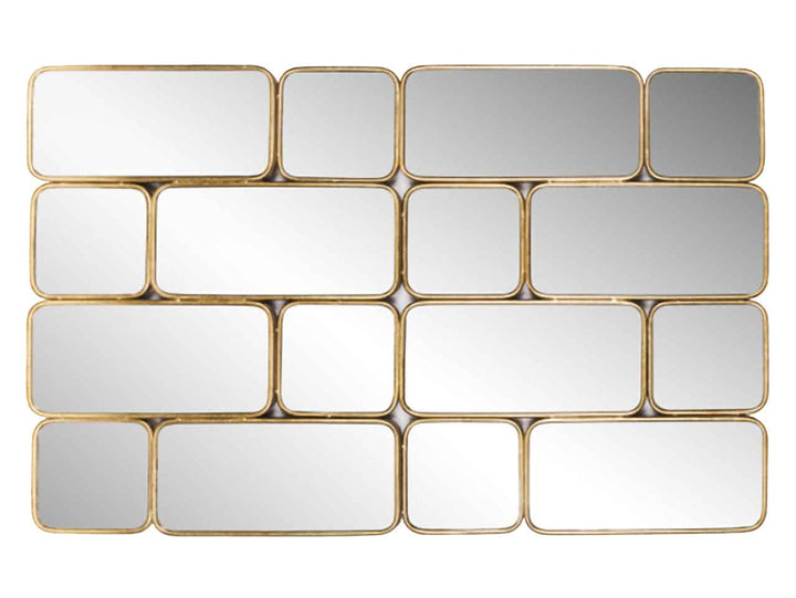 Spiegel Berken met 16 spiegels Goud