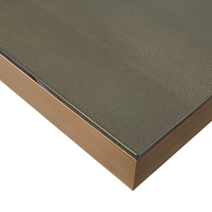 Eettafel Bloomville brass shagreen incl. glass top 230