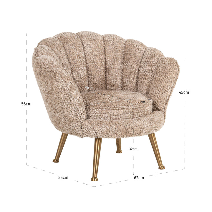Richmond Kinderfauteuil Charly, Lovely Beige - maattekening | CéJor Wonen