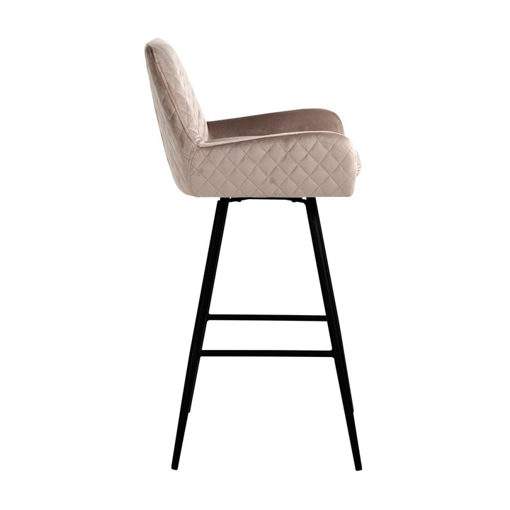Bar chair Linsey khaki velvet swivel (Set of 2)