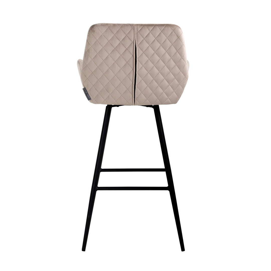 Bar chair Linsey khaki velvet swivel (Set of 2)
