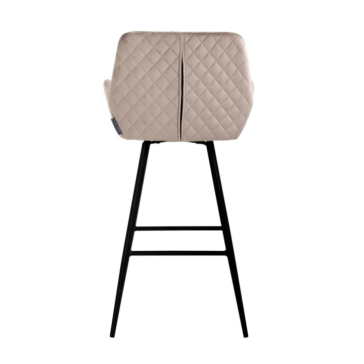 Bar chair Linsey khaki velvet swivel (Set of 2)