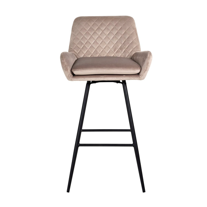 Bar chair Linsey khaki velvet swivel (Set of 2)