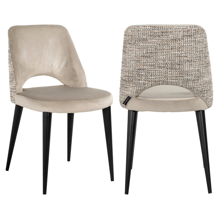 Esszimmerstuhl Tabitha, trendig, Natur, schwer entflammbar (2er-Set)