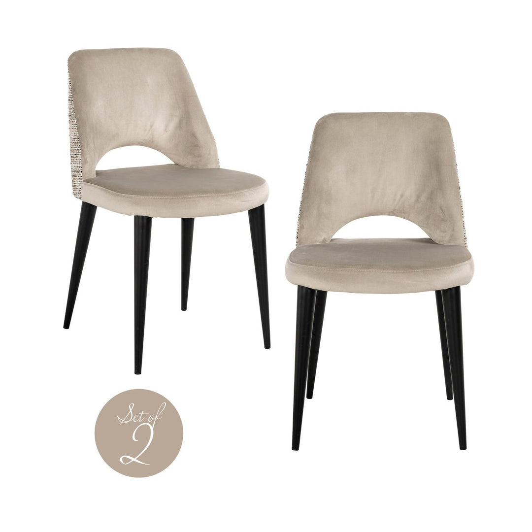 Esszimmerstuhl Tabitha, trendig, Natur, schwer entflammbar (2er-Set)