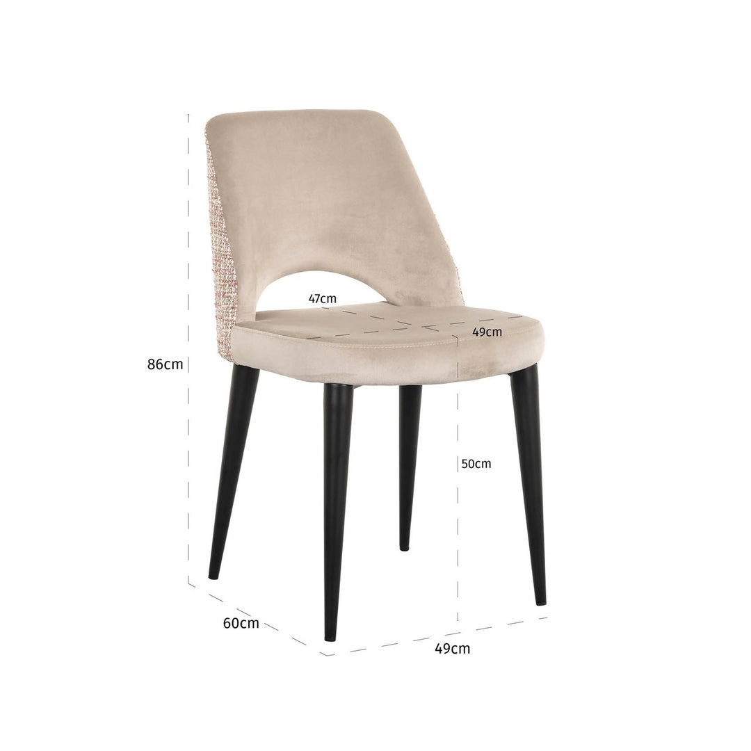 Dining room chair Tabitha trendy pink (Set of 2)