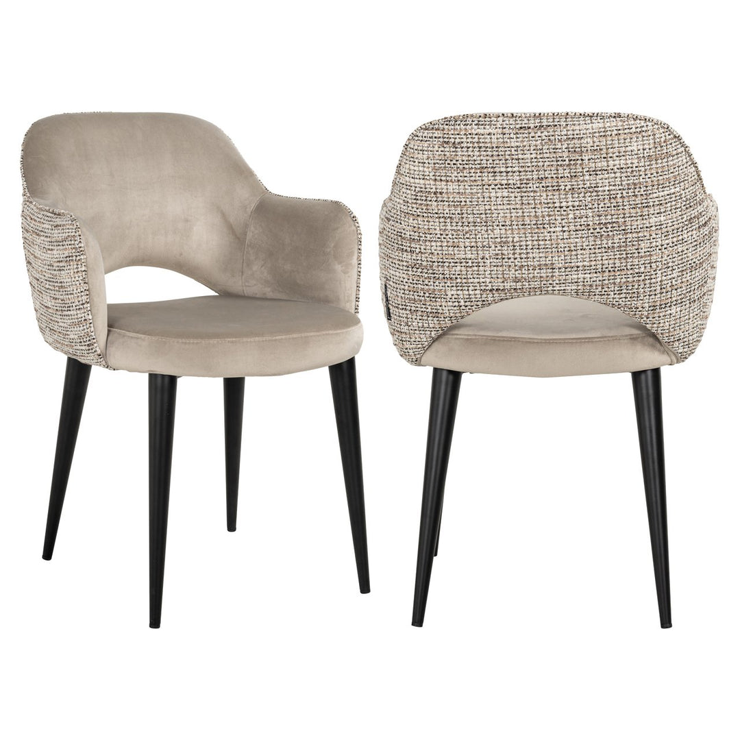 Eetkamerstoel Giovanna trendy nature / khaki velvet fire retardant