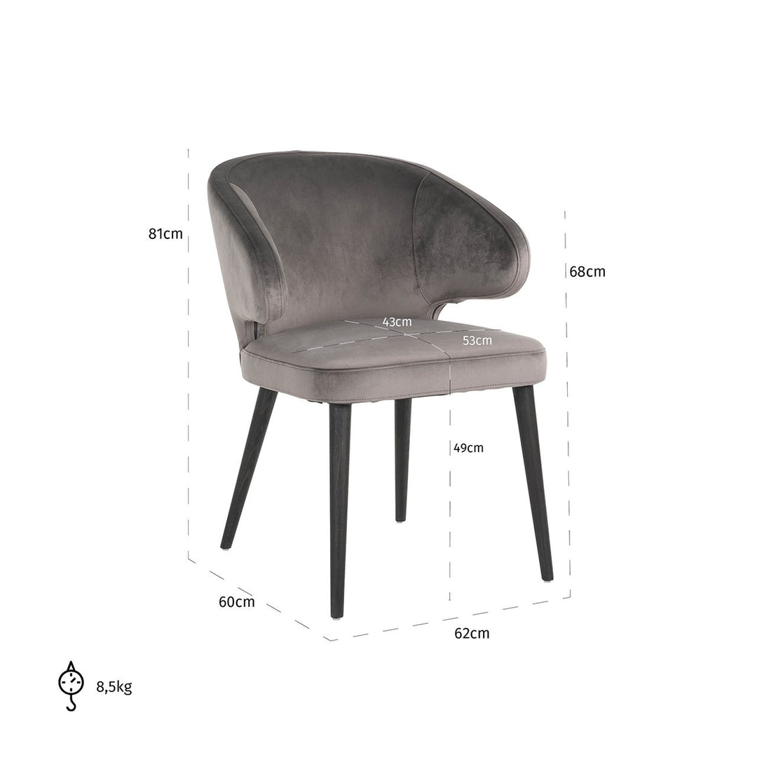 Eetkamerstoel Indigo stone velvet