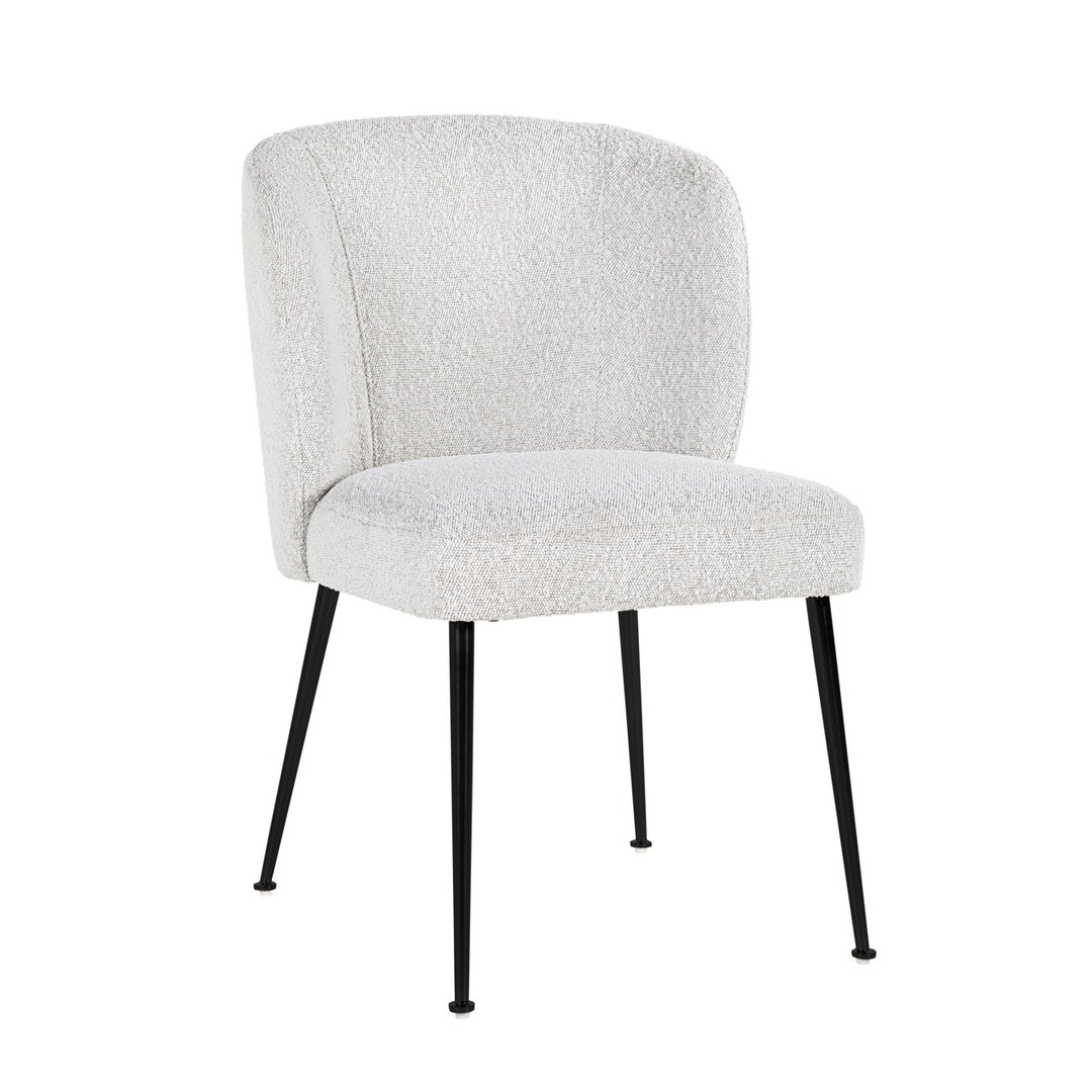 Dining room chair Fallon white bouclé
