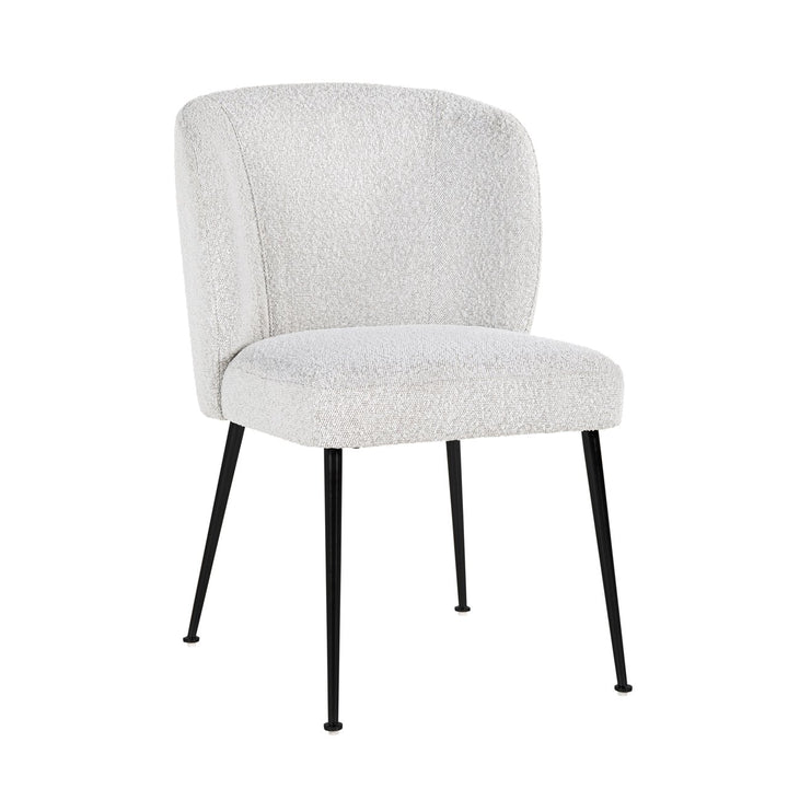 Dining room chair Fallon white bouclé