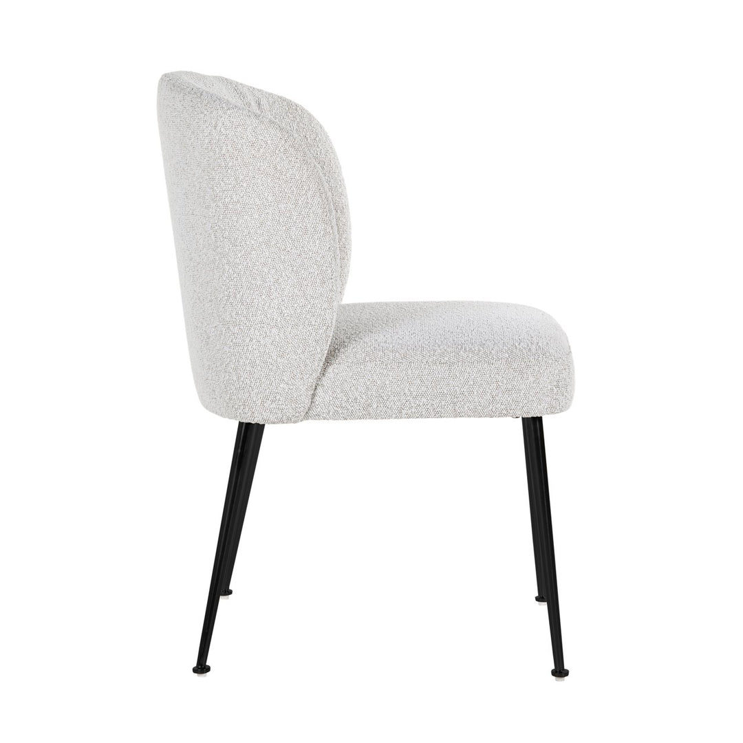 Dining room chair Fallon white bouclé