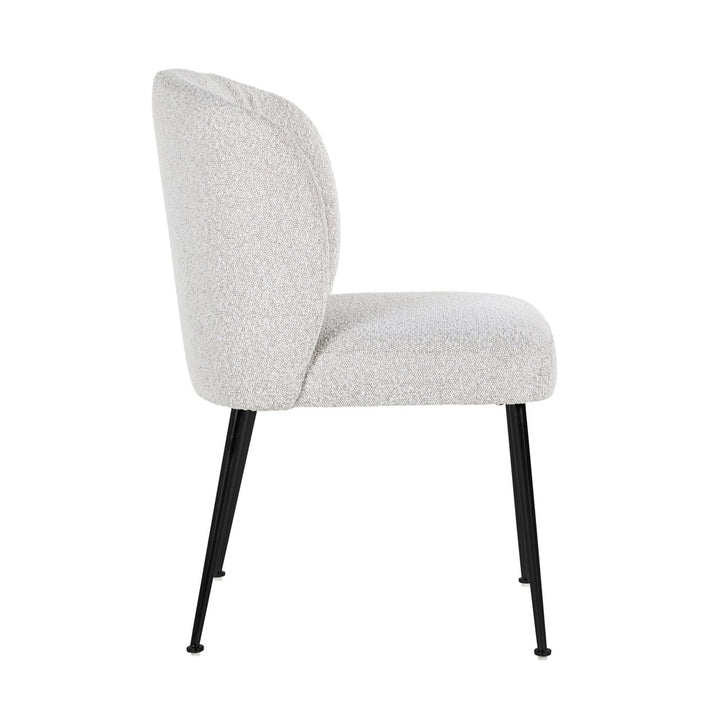 Dining room chair Fallon white bouclé