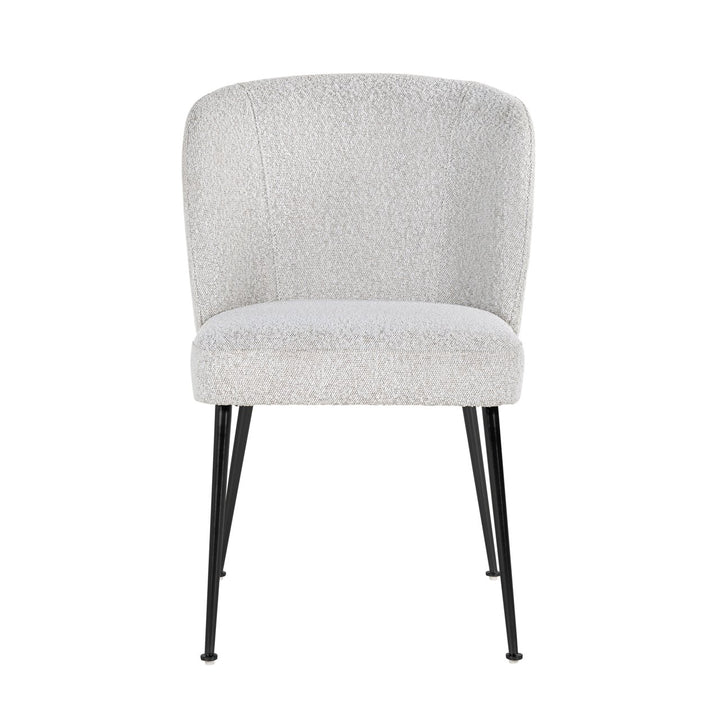 Dining room chair Fallon white bouclé