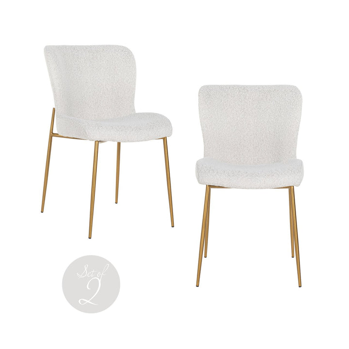 Dining room chair Odessa white bouclé (Set of 2)