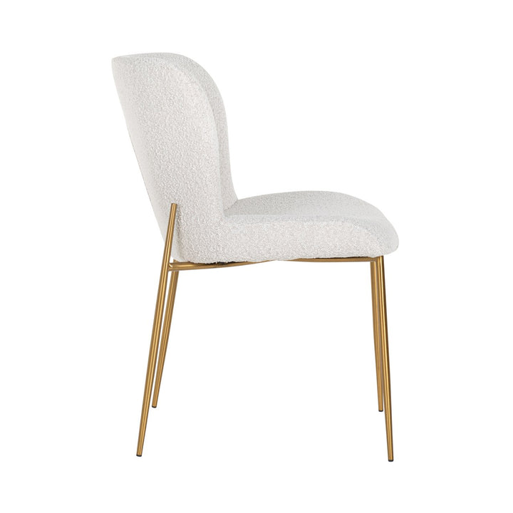 Dining room chair Odessa white bouclé (Set of 2)