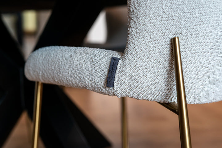 Dining room chair Odessa white bouclé (Set of 2)