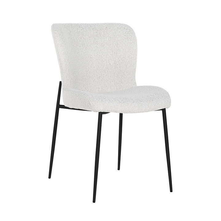 Dining room chair Darby white bouclé (Set of 2)