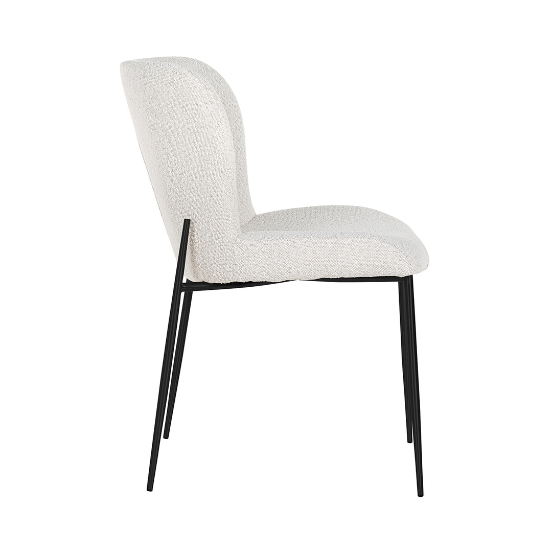 Dining room chair Darby white bouclé (Set of 2)