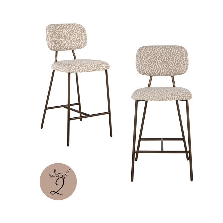 Richmond Counterstoel Xenia Beige Leopard - set van 2 - setweergave | CéJor Wonen