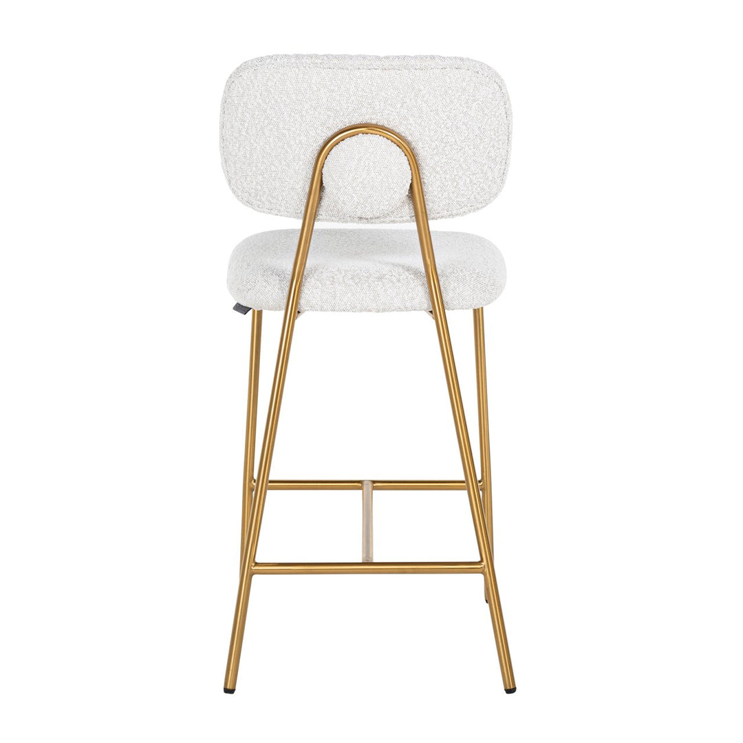 Counter chair Xenia white bouclé (Set of 2)