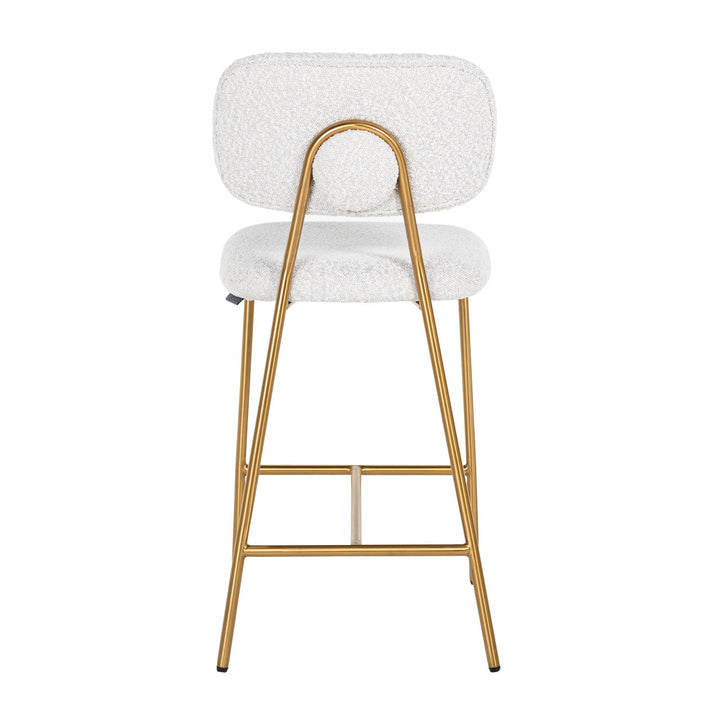 Counter chair Xenia white bouclé (Set of 2)