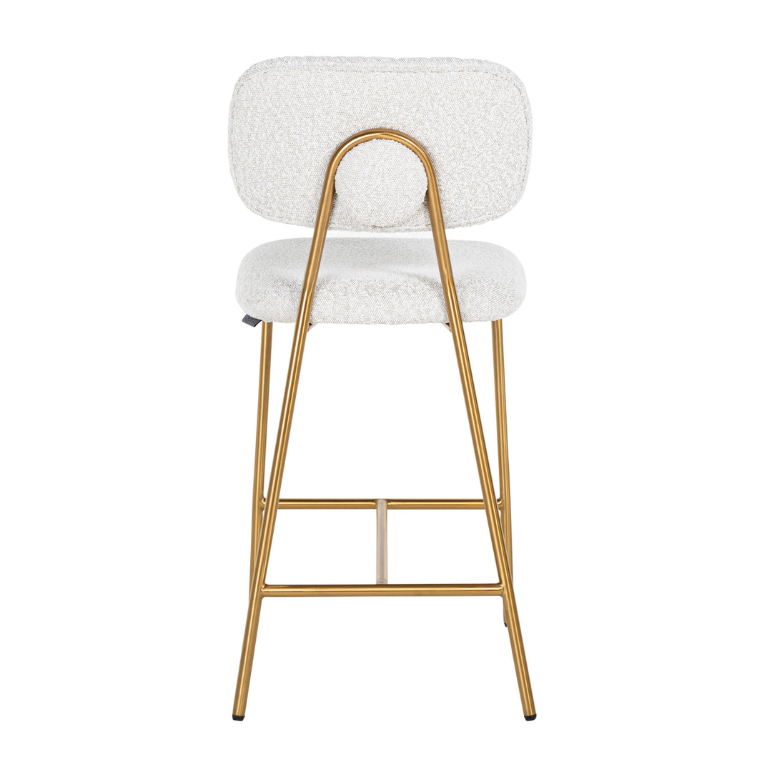 Counter chair Xenia white bouclé (Set of 2)