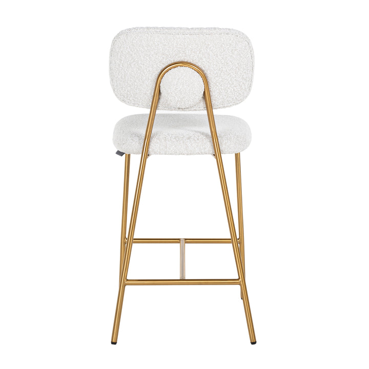 Counter chair Xenia white bouclé (Set of 2)