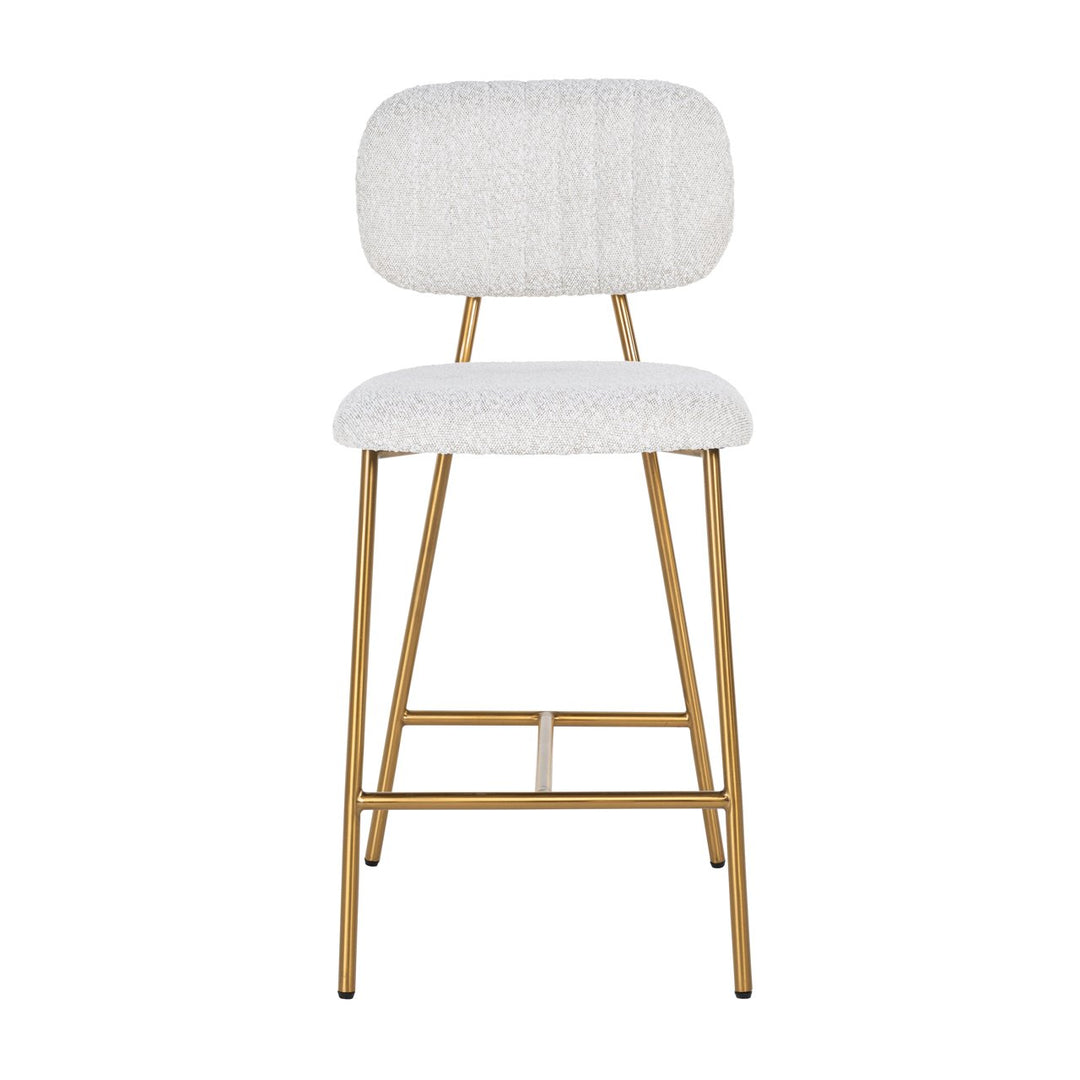 Counter chair Xenia white bouclé (Set of 2)