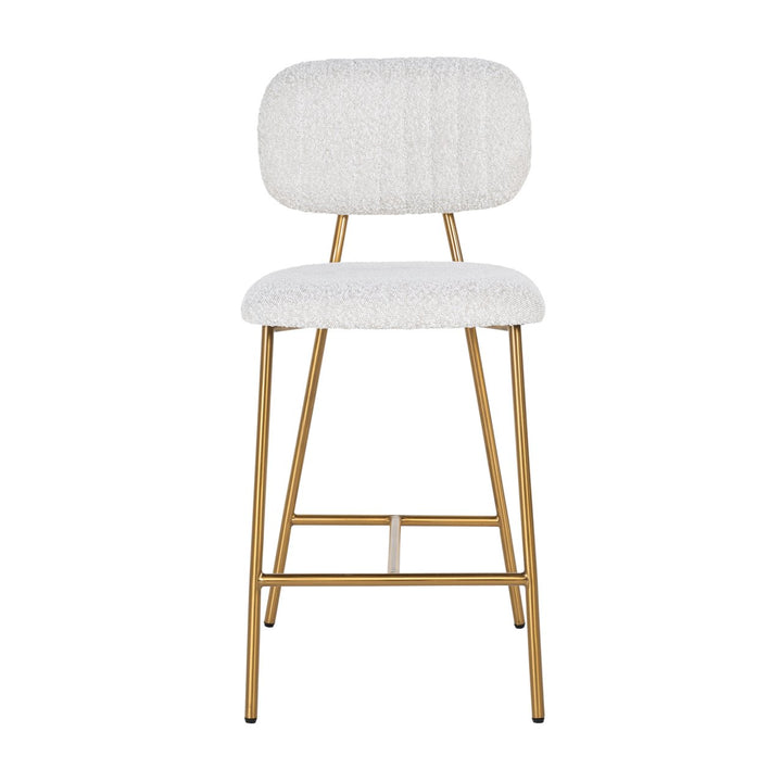 Counter chair Xenia white bouclé (Set of 2)