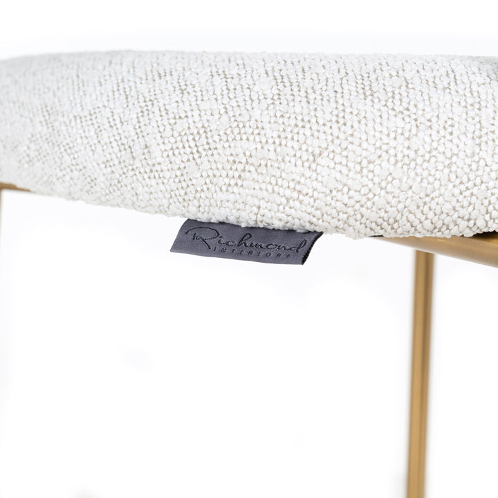 Counter chair Xenia white bouclé (Set of 2)