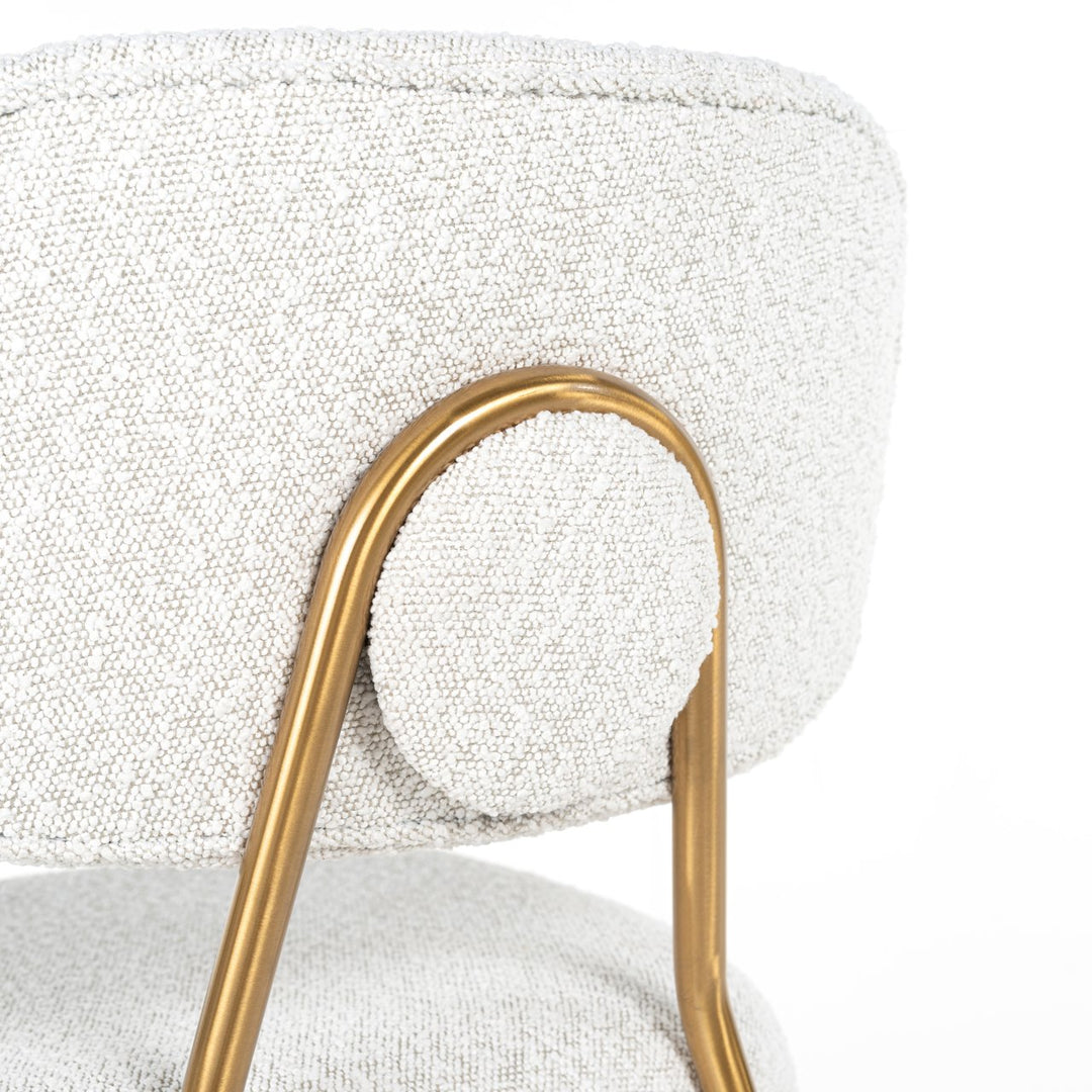 Counter chair Xenia white bouclé (Set of 2)