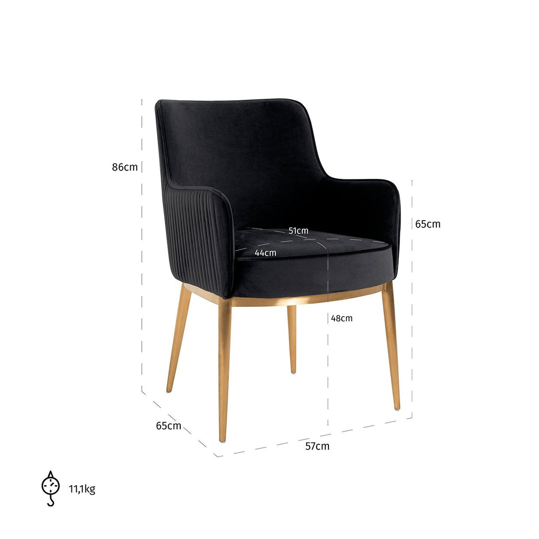 Dining room chair Breeze quartz anthracite fire retardant (Set of 2)