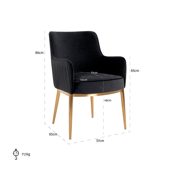 Dining room chair Breeze quartz anthracite fire retardant (Set of 2)