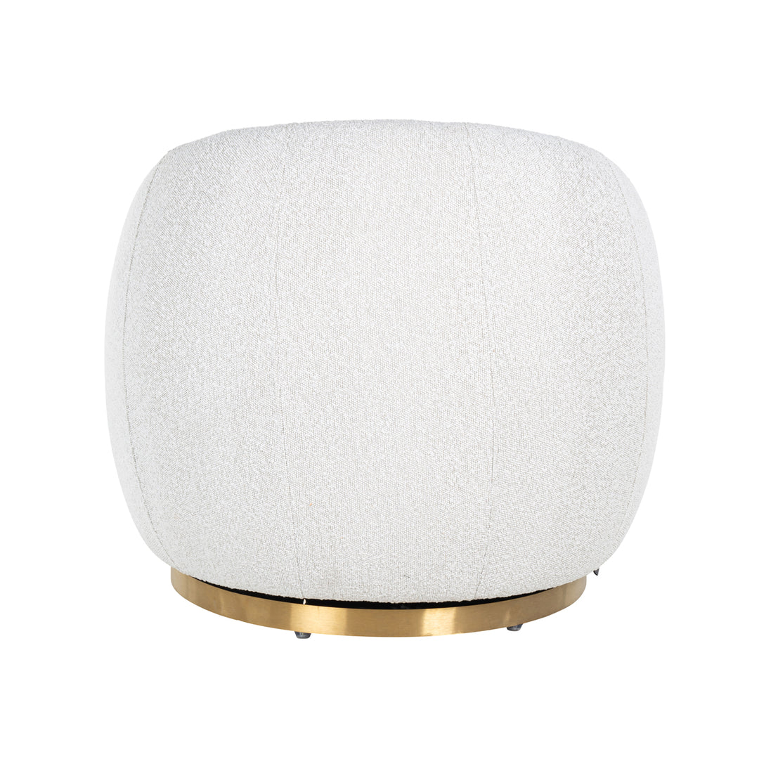 Lounge chair Jago white bouclé swivel