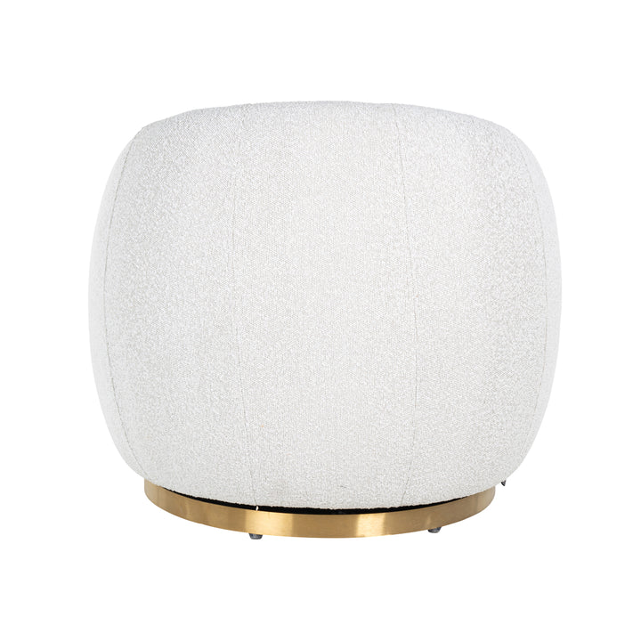 Lounge chair Jago white bouclé swivel