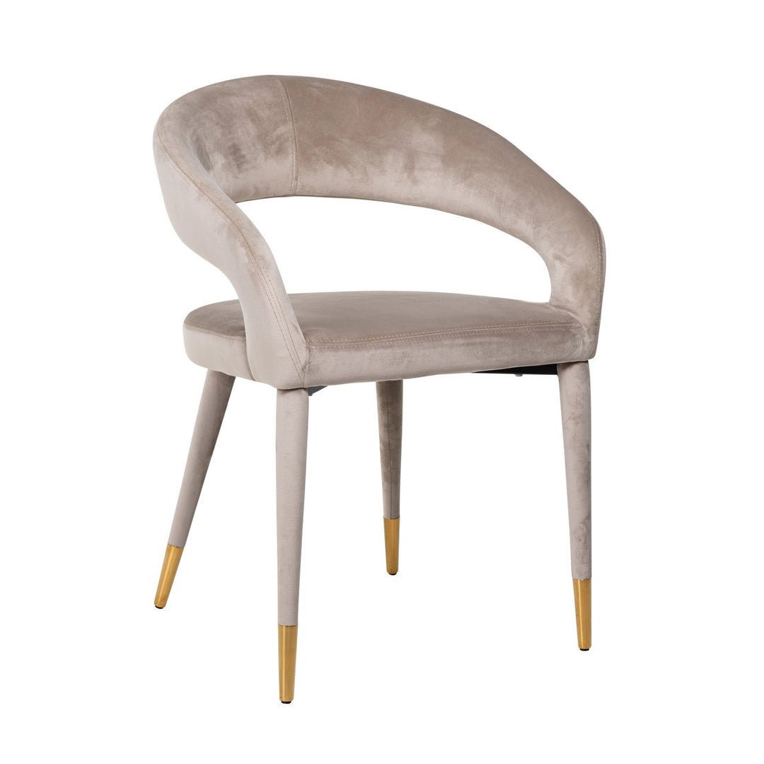 Dining room chair Gia khaki velvet fire retardant